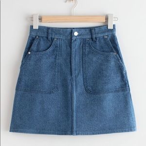 & OTHER STORIES Denim A-Line Pocket Mini Skirt - 6/M